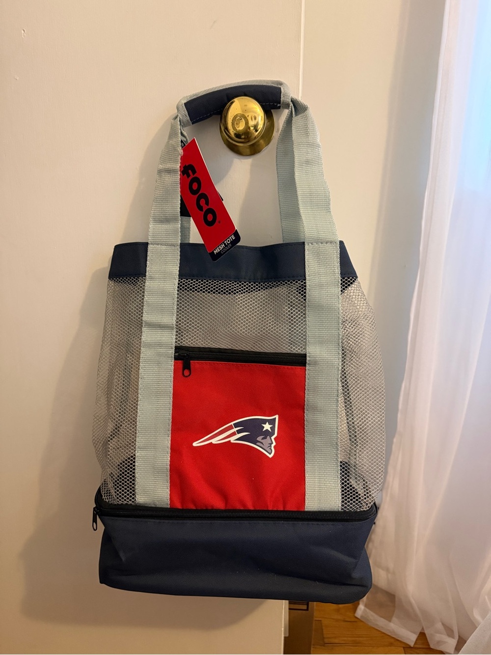 NFL Red & Navy Mesh Cooler Duffel with Team Logo